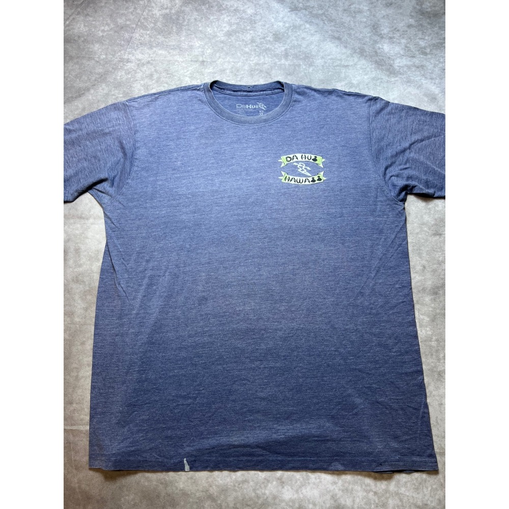 Da Hui Hawaii Surf Graphic T-Shirt Mens XL Blue Heathered Short Sleeve 1975